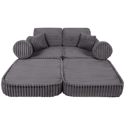Medium Modular Sofa for Kids - Churros Jurassic Grey