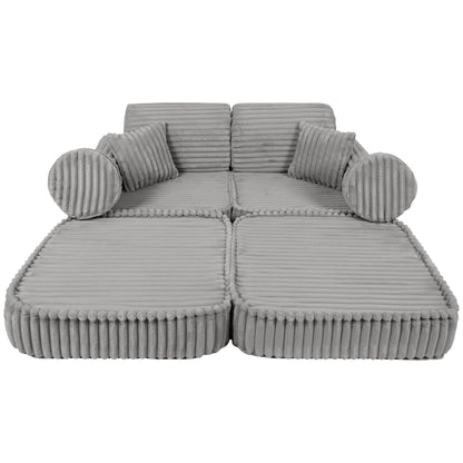 Medium Modular Sofa for Kids - Churros Moon Grey