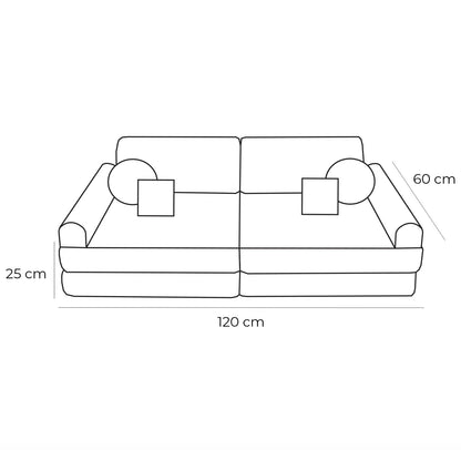 Medium Modular Sofa for Kids - Churros Sage Green